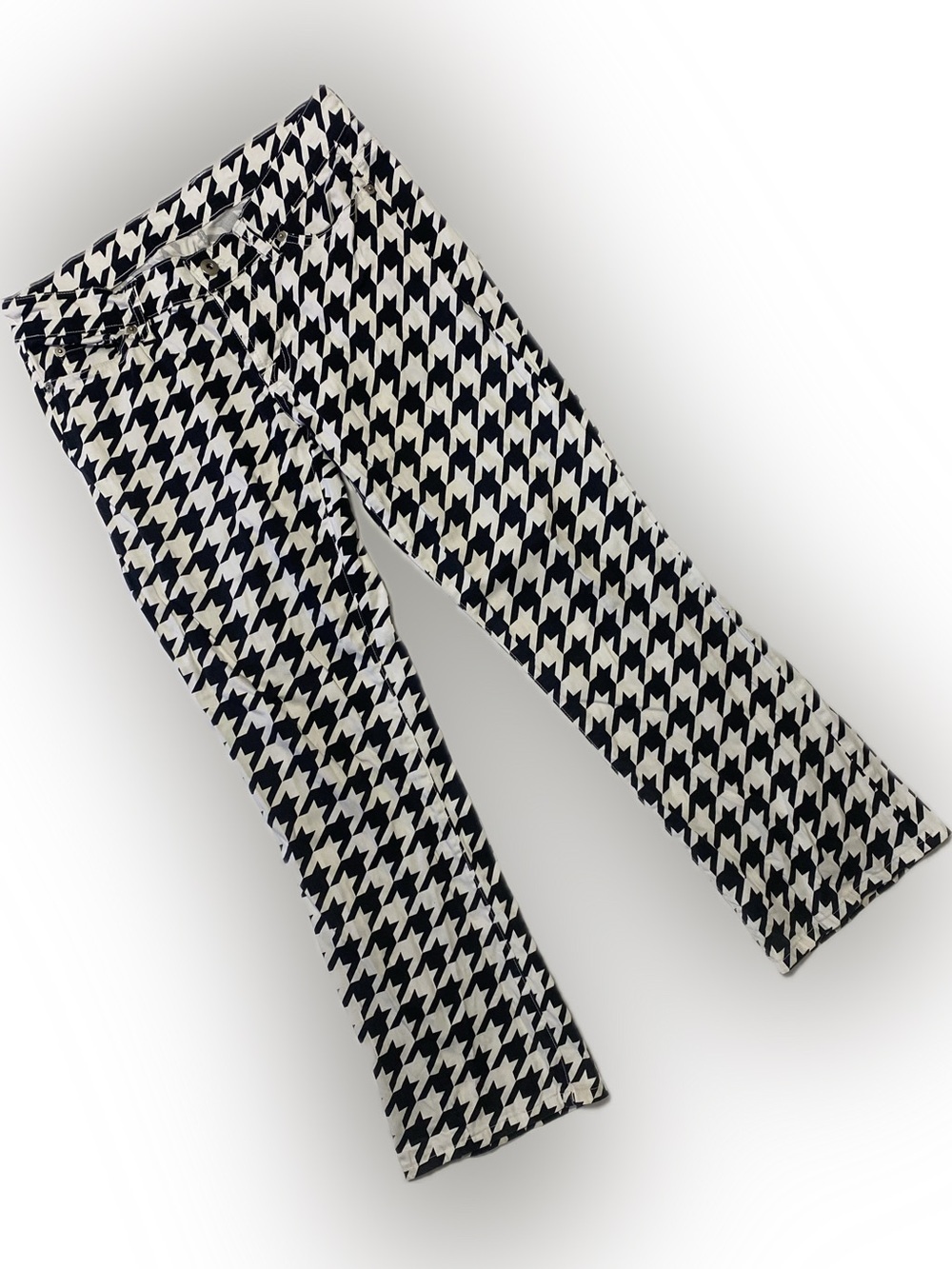 Loudmouth Black & White Houndstooth Straight Leg Pants